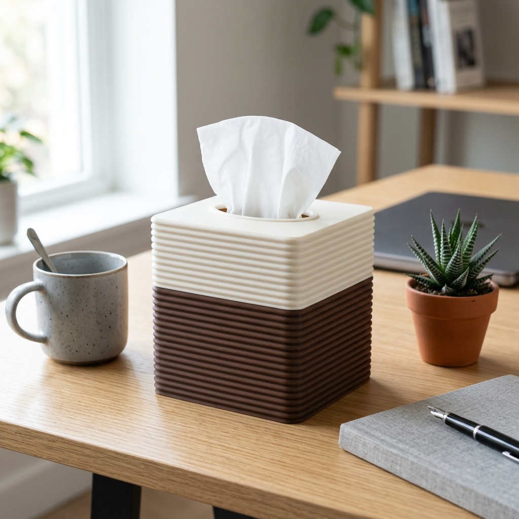Modern Tissue Box Cover - Two-tone 3D printed design